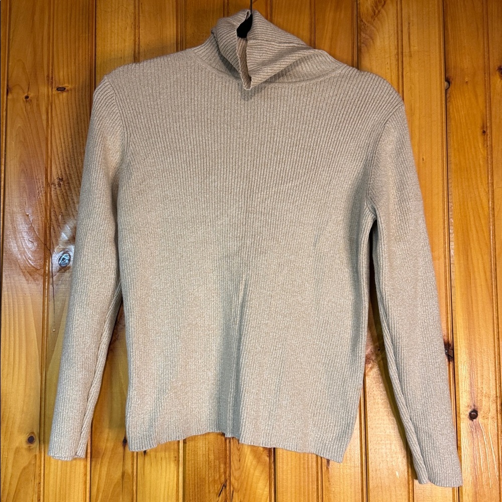 Karen Scott Women’s Oatmeal Turtleneck Sweater